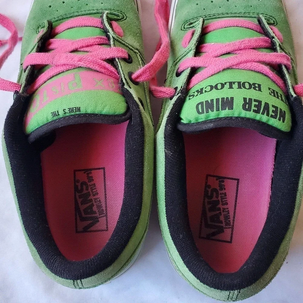 Vans x Sex Pistols Rowley Style 99s Leather Sneakers Green Mens Size 7/Women 8.5